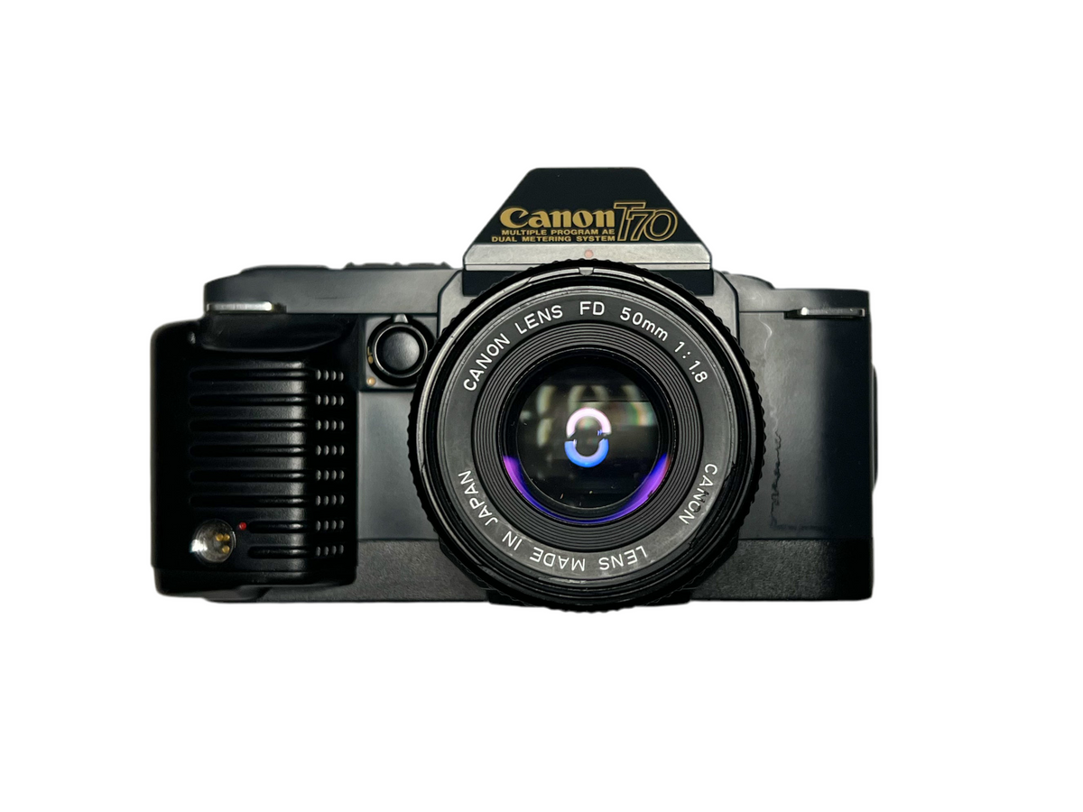 Canon T70 with FD 50mm f1.8 – Factory Cameras